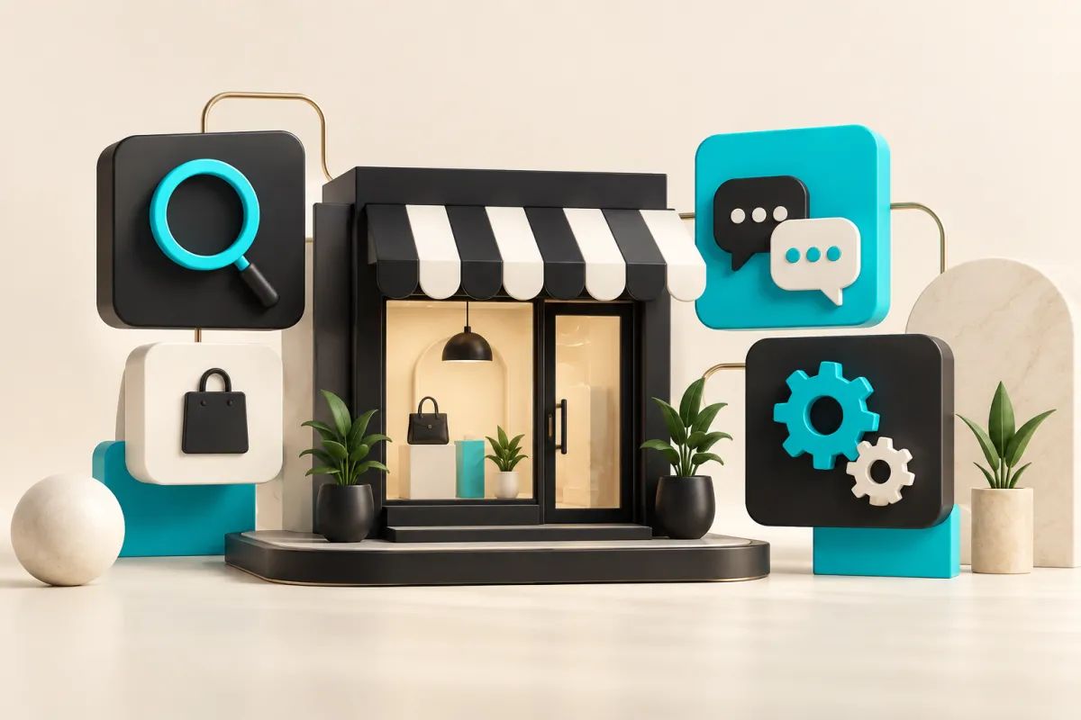 Search, translation and automation modules surrounding an online storefront