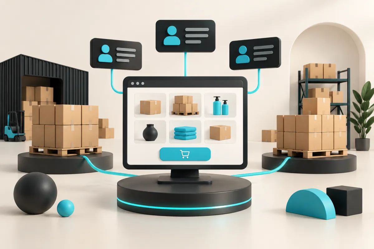 Wholesale cartons and company accounts connected to a business ordering portal