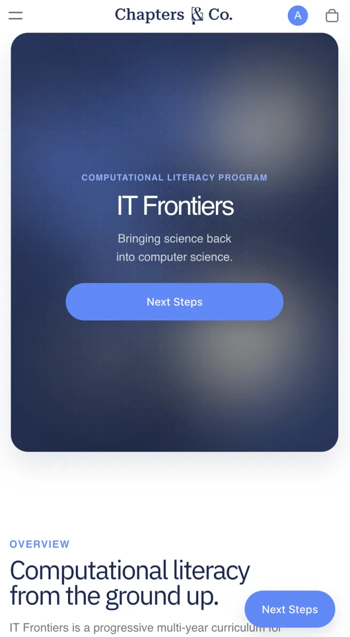 Mobile Chapters & Co IT Frontiers computational literacy program page