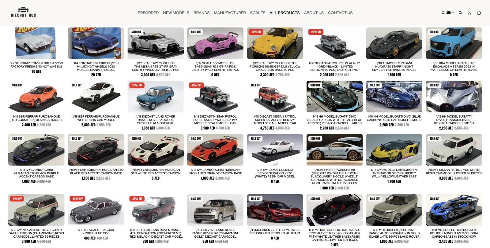 Diecast Hub: A specialist catalogue, shown across devices