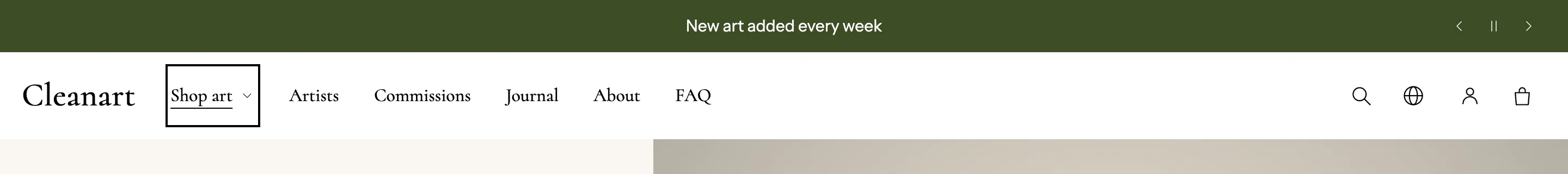 A visible keyboard focus outline on the menu